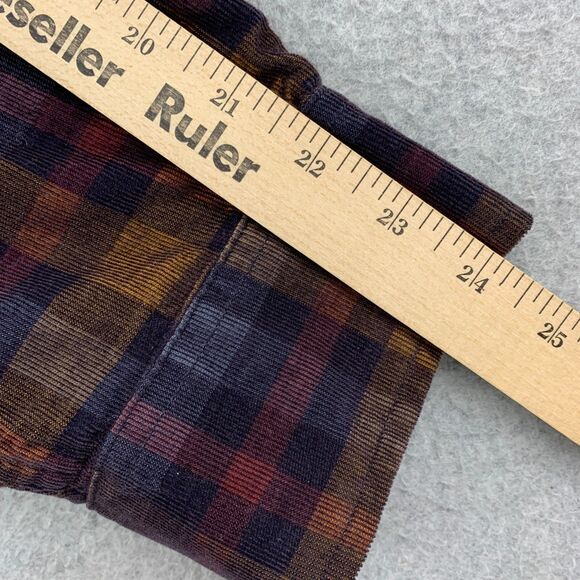 Rowm Button Shirt Mens 2XB Big & Tall Plaid Velvet Long Sleeve Plaid - Picture 11 of 16